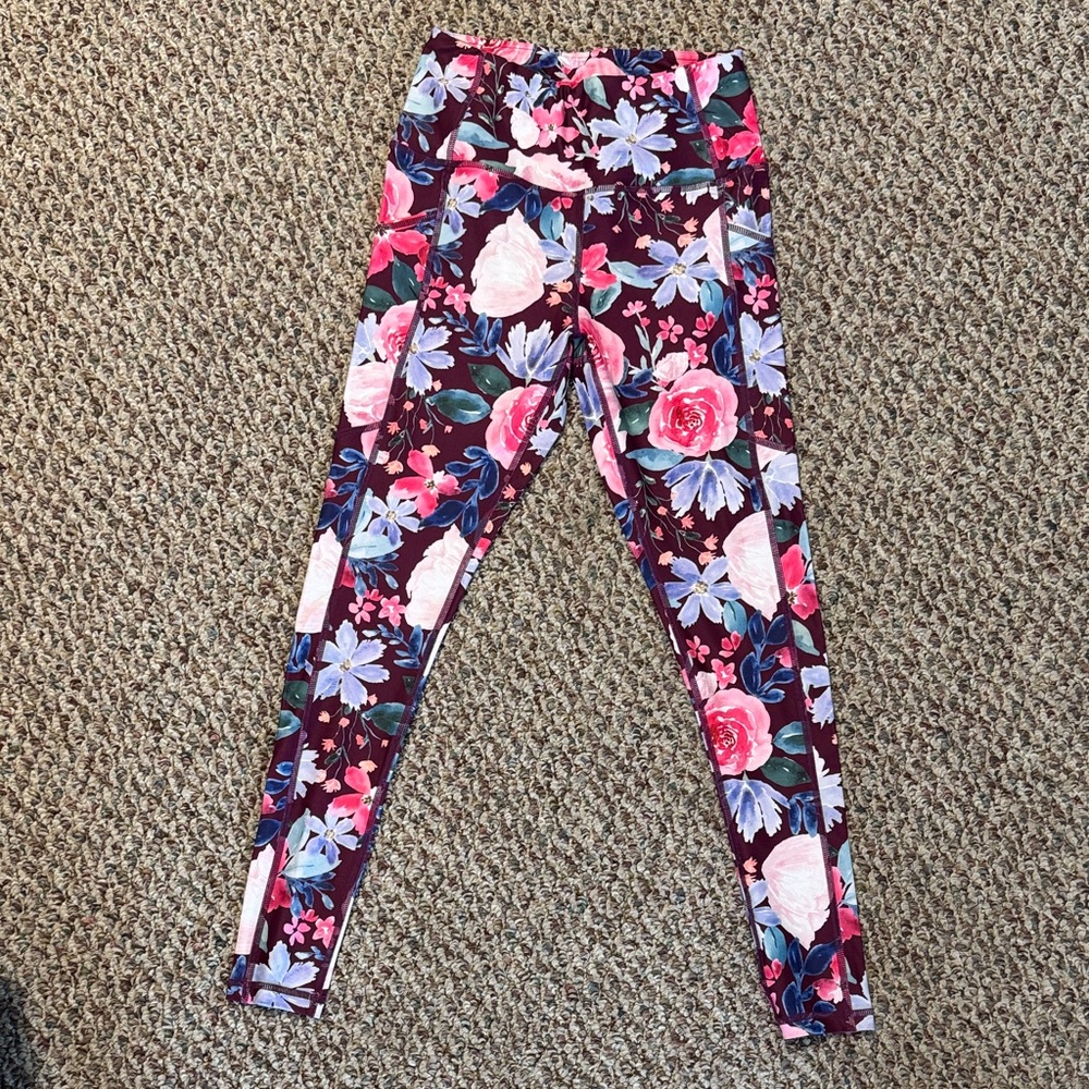 Maven Thread Maroon Floral Leggings